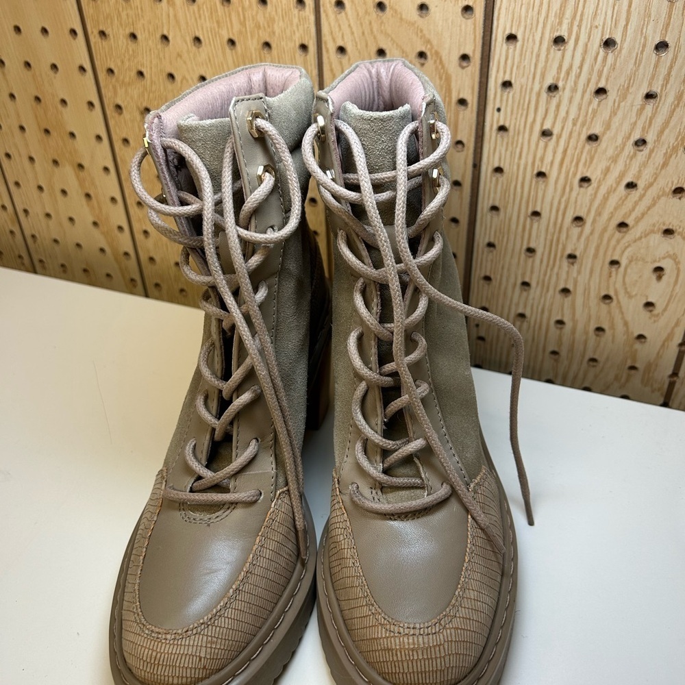 Louise et Cie Taupe Lace-Up Ankle Boots - Picture 8 of 8